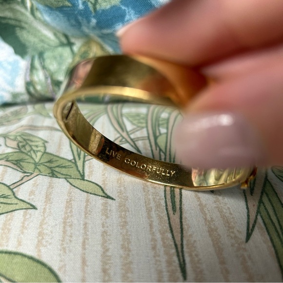 🤍💛Kate Spade Gold Heart Bangle Bracelet Set | Gold & Ivory | Live Colorfully Duo - Picture 10 of 12